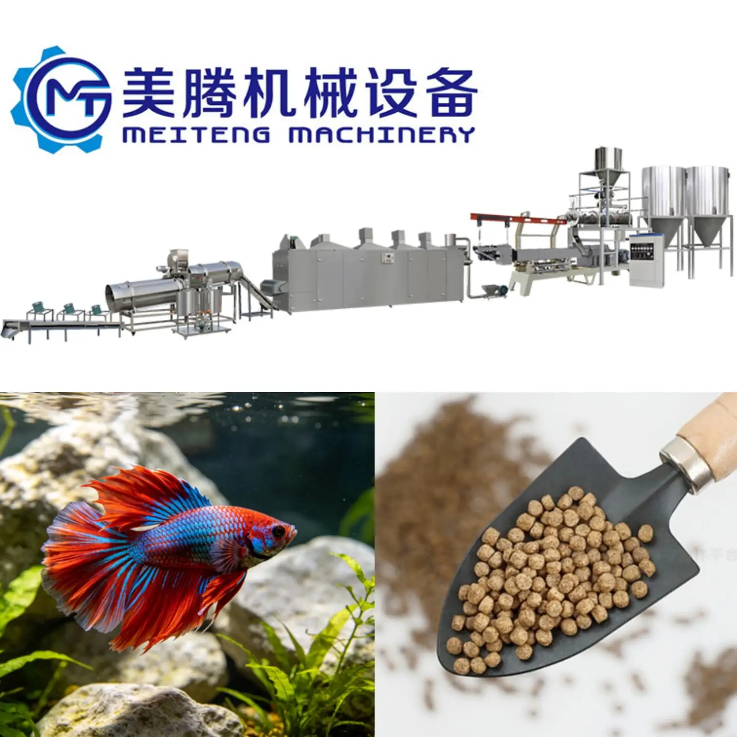 1.0-1.2t/h High Capacity Multi-Species Fish Feed Processing Line to Produce Fish Food