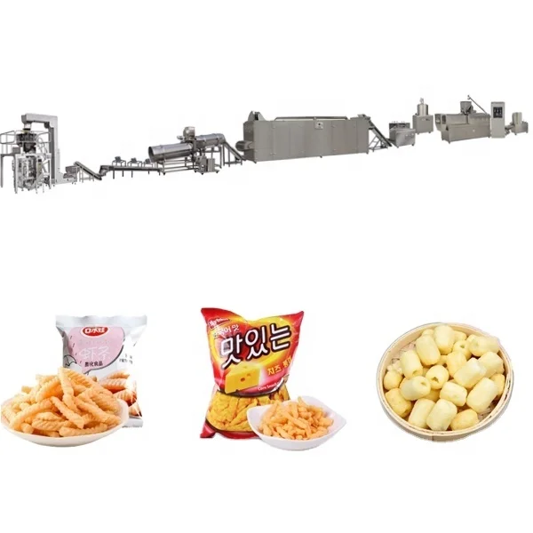 Fully Auto Complete Maize Corn Puff Snacks Making Machine Production Line Corn Sticks Processing Twin Screw Extruder Machines