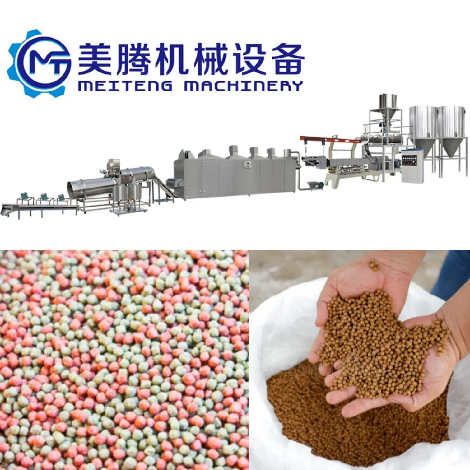 2-3t/h High Capacity Multi-Species Fish Feed Processing Line to Produce Fish Food