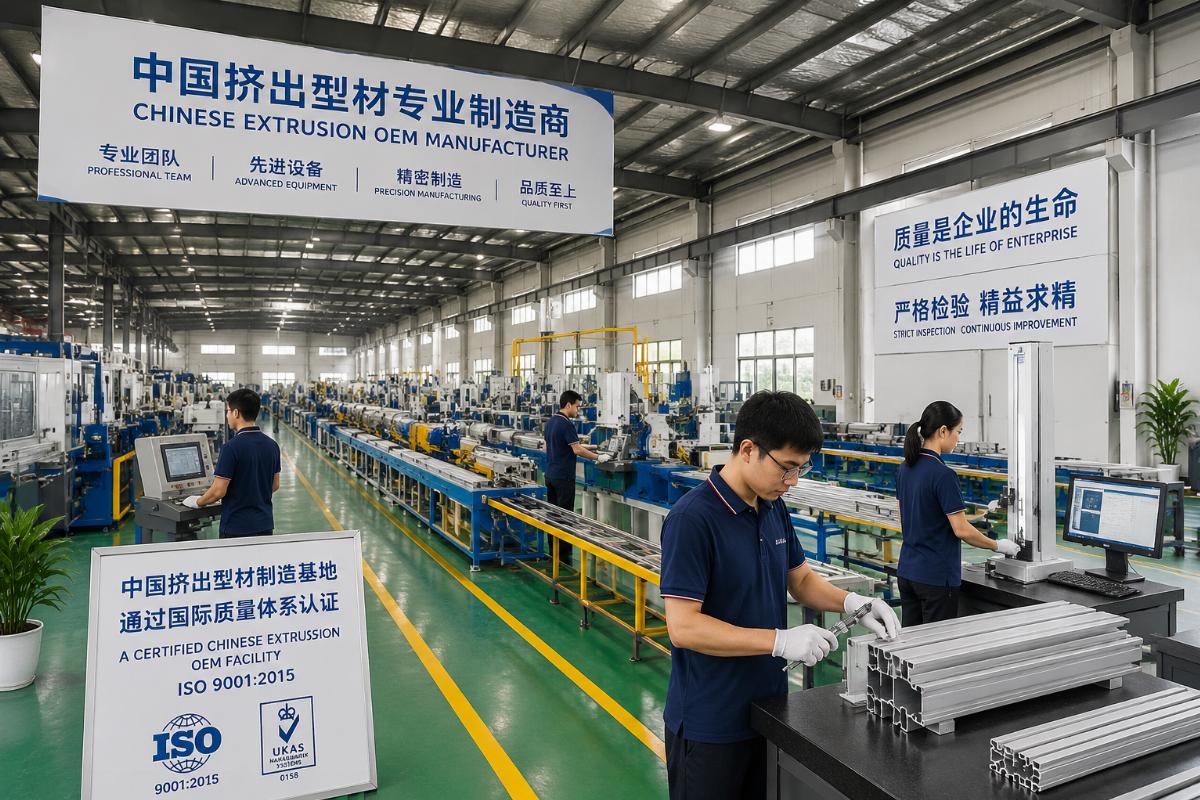 A certified Chinese extrusion OEM facility with organized production lines and quality inspection stations