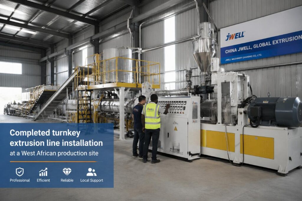 Completed turnkey extrusion line installation at a West African production site