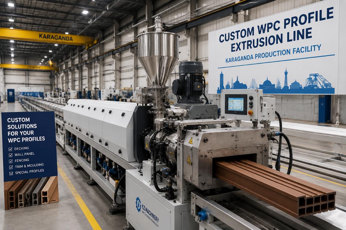 Custom WPC profile extrusion line at a Karaganda production facility