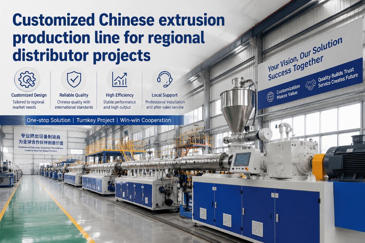Customized Chinese extrusion production line for regional distributor projects
