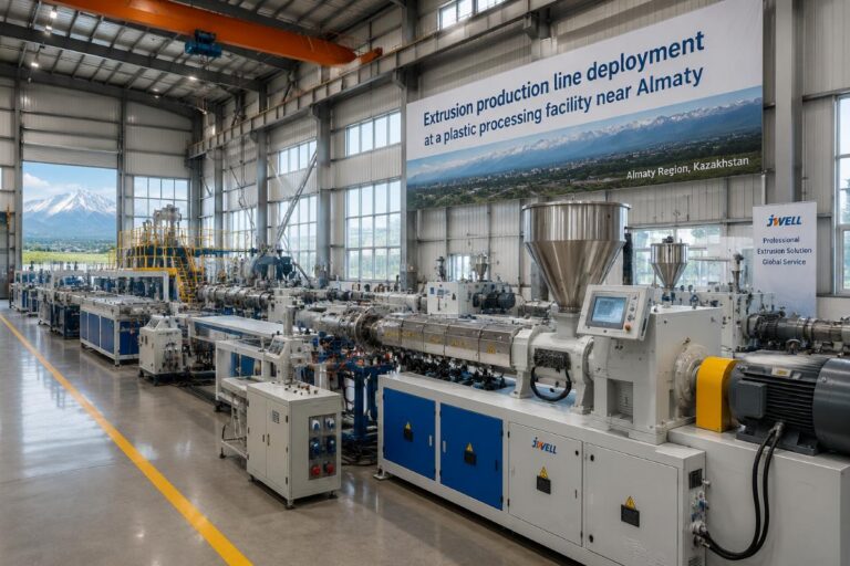 Extrusion production line deployment at a plastic processing facility near Almaty