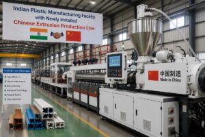 Indian plastic manufacturing facility with newly installed Chinese extrusion production line