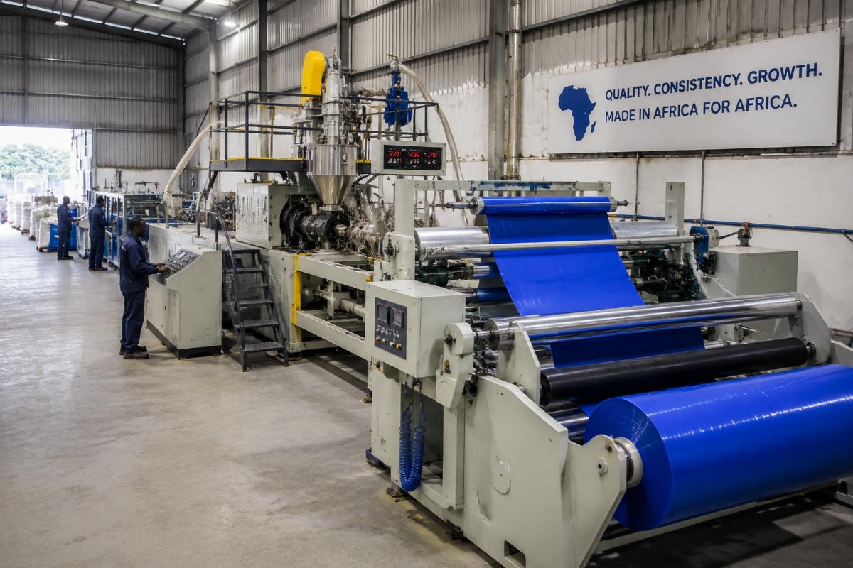 Operational mid-range extrusion line running at a small to medium African production facility