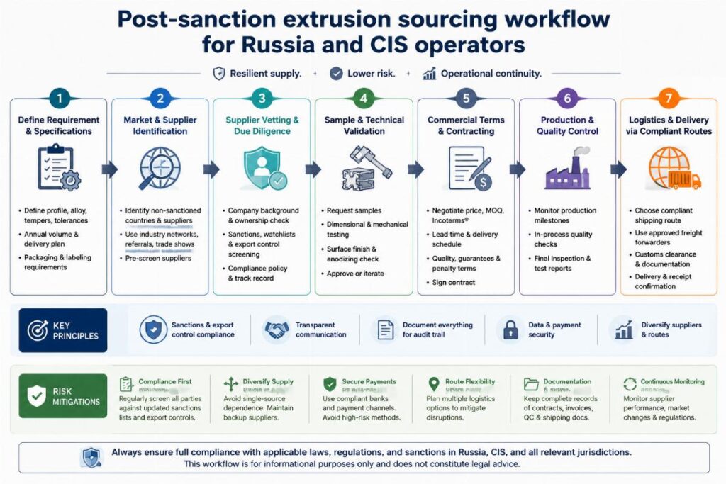 Post-sanction extrusion sourcing workflow for Russia and CIS operators