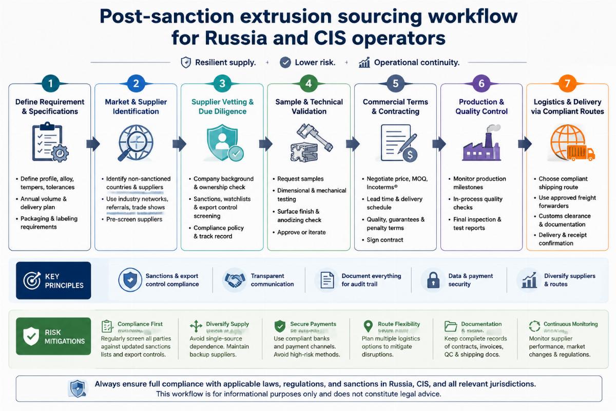 Post-sanction extrusion sourcing workflow for Russia and CIS operators
