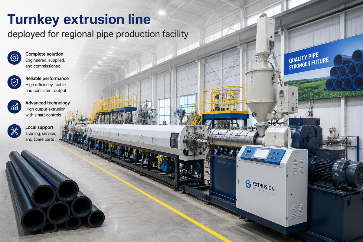 Turnkey extrusion line deployed for regional pipe production facility